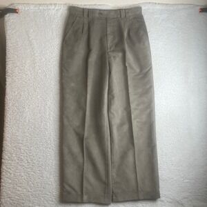 Lorenzino Mens 34 double Pleated Rayon baggy chino pants Crocodile Green 58034